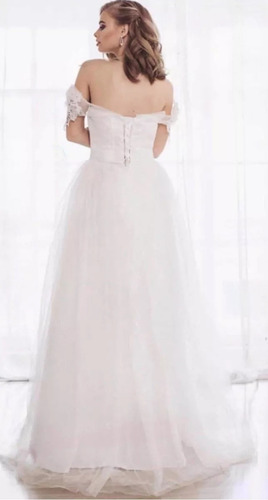 Nb39 Vestido De Noiva Canoa Renda Linda Promoção Barato