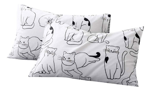 Fendie Fundas De Almohada Con Estampado De Gato, Tamaño Está