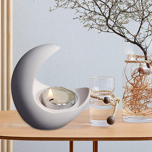 Molde De Silicona Para Portavelas De Luna Molde De Resina Po