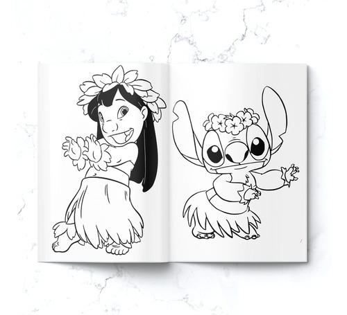 Libro Imprimible Para Colorear Pintar Souvenir Lilo Y Stitch