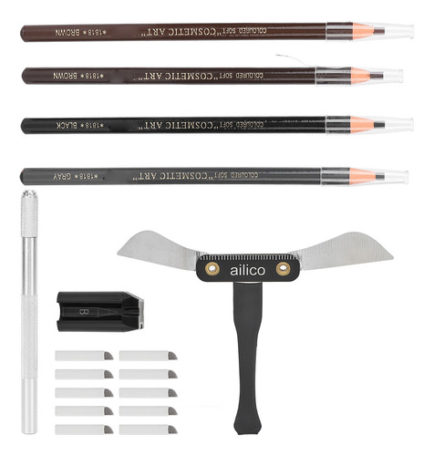 Set De Microblading Para Cejas, 4 Lápices, Agujas, Bolígrafo
