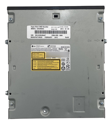 Reproductor y grabador Sata de CD y DVD LG GH24ns90, color negro