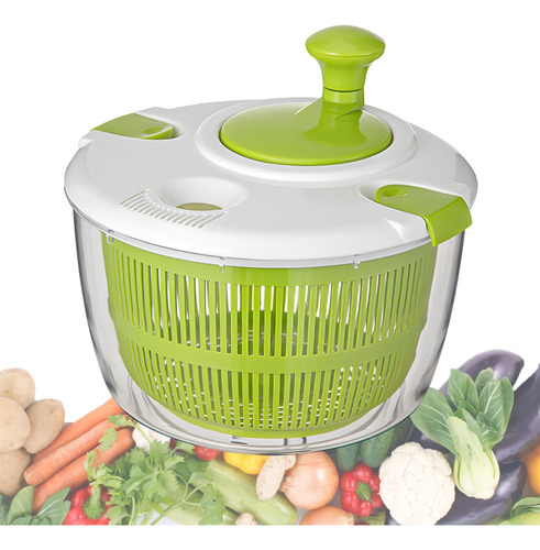 Centrifugador De Lechuga 5l Escurridor Verdura Y Fruta