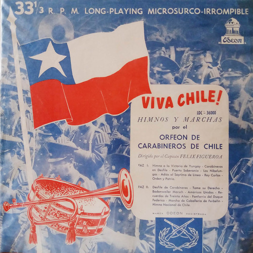 Orfeon Nacional Carabineros - Viva Chile Himnos Y Marchas Lp