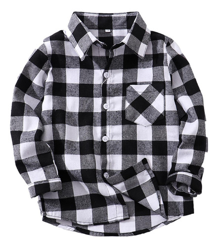 Camisa P Para Niños Pequeños, Chaqueta A Cuadros, Manga Larg