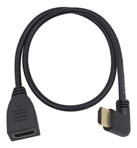 Cable De Extensión Poyiccot Hdmi 2.0 90 Grados, 2 Pies 60 Cm