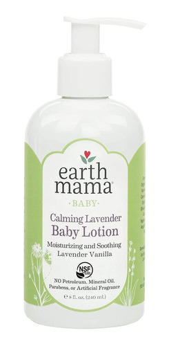 Earth Mama Angel Baby Loción Natural Sin Perfume Para Bebés,
