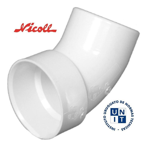 Pack 5 Codos De Pvc 40mm 45 Grados M-h Ref 3.2mm Nicoll