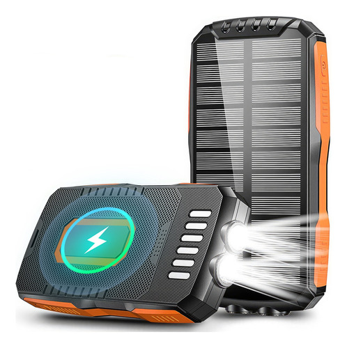 Power Bank Solar 25000mah Batería Portátil Carga Inalambrica