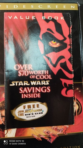 Imagen 3 de 7 de Star Wars Video Collector's Edition The Fantom Menace Vhs
