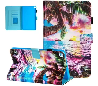 Funda De Galaxy Tab A 8.0 2019 Ugocase De Cuero Pu Palmera