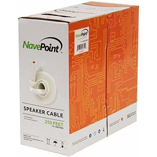 Navepoint 250 ft En Pared Altavoz De Audio Cable De Alambre