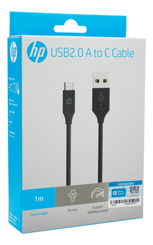 Cable Usb Hp Usb 2.0 A Usb-c Trenzado 1 Metro Dhc-tc102