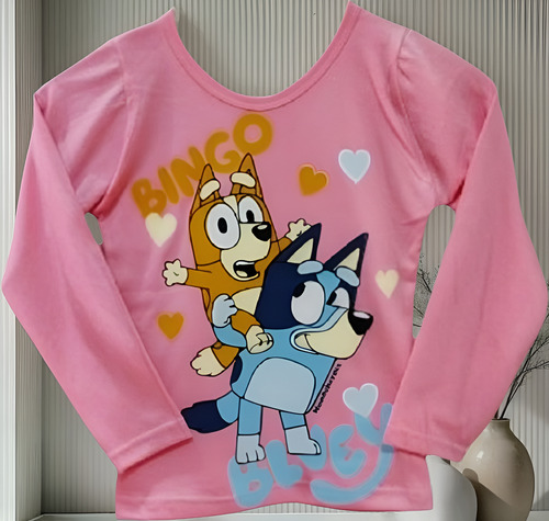 Remera Bluey Manga Larga Niños A0