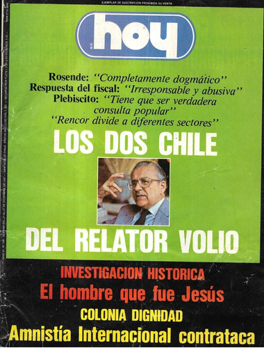 Revista Hoy N° 544 / 21 A 27 Diciembre 1987 / Relator Volio