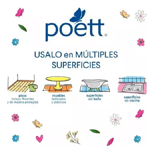 Pack 4 Poett 900ml Perfuma Y Desinfecta | Colección Completa