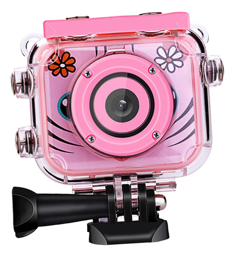 Cámara De Selfie Para Niños Impermeable 1080p Rosa
