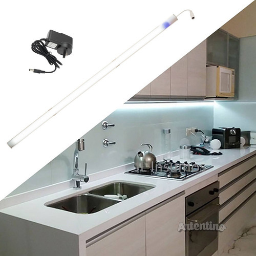 Imagen 1 de 10 de Luz Led 100cm Aluminio Alacena Cocina Dimmer Touch Listo Uso
