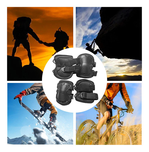 B 4x Espinilleras Rodilleras Suaves Para Ciclismo Deportes