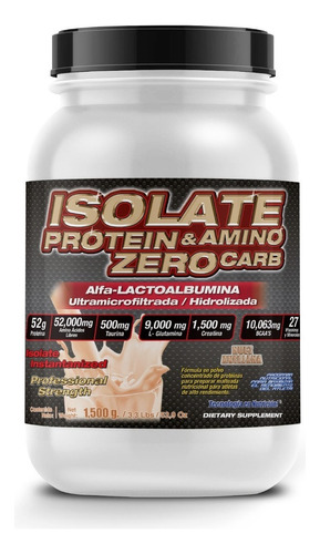 F&nt Isolate Protein & Amino Zero Carb 1,500 Gr Sabor Fresas Con Crema