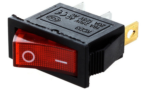 10 Pcs 3 Pin Red Neon Light On/off Rocker Switch Ac 250v/10a