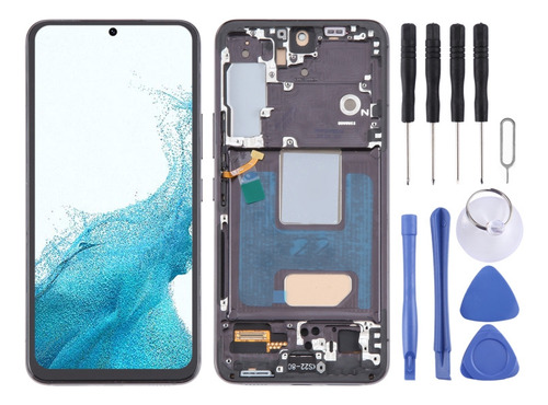 Sjp Tela Lcd Tft Preta Com Moldura Para Samsung Galaxy S22