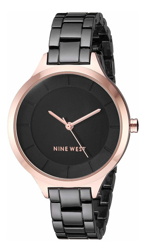Reloj Mujer Nine West Nw-2225bkrt Cuarzo 34mm Pulso Gris