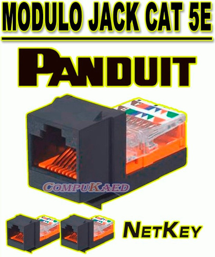 Modulo Jack Cat 5e Utp Marca Panduit Netkey Rojo Blanco Azul
