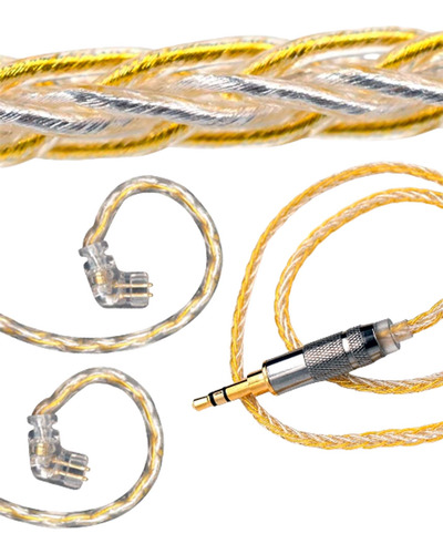 Cable Kz Gold Silver Mixed Upgrade Reforzado Oro Y Plata