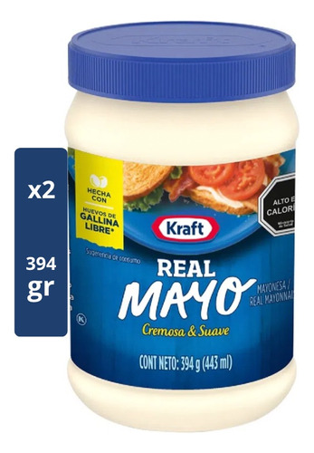 Mayonesa Kraft 394gr Pack X2 Unidades - Salsas Para Aderezos