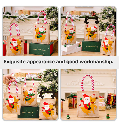Bolsa De Navidad Con Asas Bolsa De Navidad Reutilizable De T