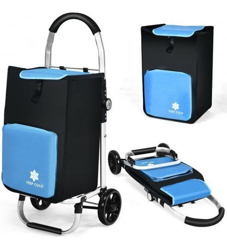 Carrito De Compras Plegable Con Bolsa Extraíble-azul