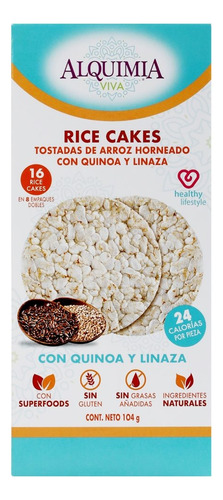 3 Pzs Alquimia Galletas De Arroz Con Quinoa Y Linaza 104gr
