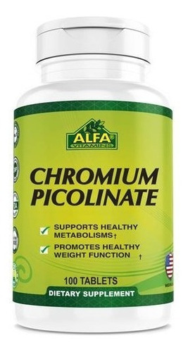 Picolinato De Cromo 400mcg Alfa Vitamins - 100 Tabletas