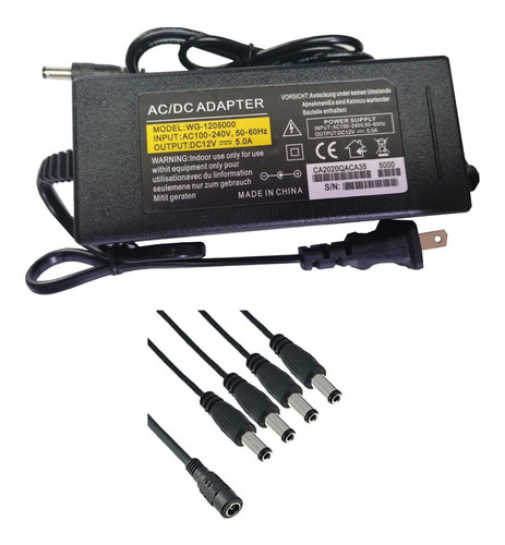 Adaptador Corriente 12 Voltios 5 Amperios + Pulpo 1*4