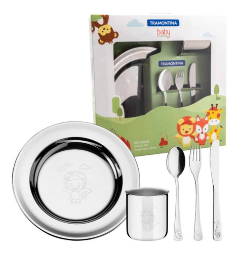 Kit Infantil Tramontina Para Refeição Em Aço Inox 5 Peças