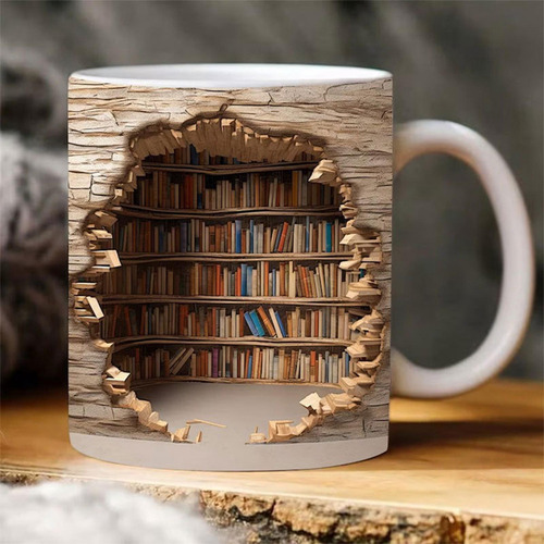 Taza De Café De Biblioteca, Taza De , Estante De Estilo B