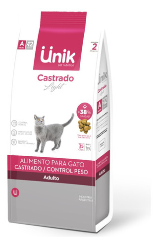 Unik Gato Adulto Castrado X 7,5 Kg