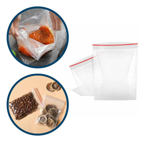 Sacos Plásticos Tipo Ziplock Nº08 17x24cm Com 200 Saquinhos