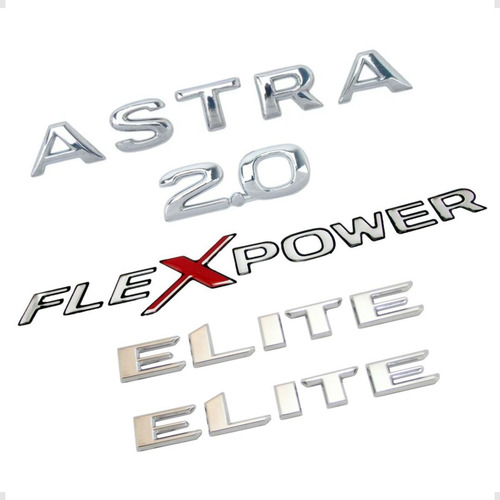 Kit Emblemas 1 Astra + 2 Elite + 1 2.0 + 1 Flexpower 2002 ..