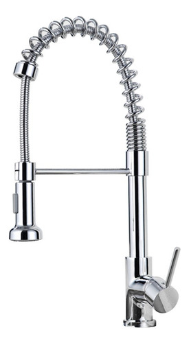 Grifo Griferia Cocina Gourmet Extensible Extraíble Rociador Acabado Brillante Color Plateado