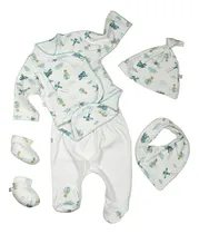 Comprar Ajuar Bebe Recién Nacido Algodón Pima 5 Piezas + Caja Regalo