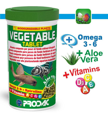 Imagen 4 de 6 de Alimento Peces De Fondo Herbívoros Vegetable Tablet 750g