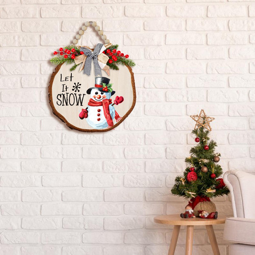 Letrero Colgante De Navidad, Letrero De Puerta Con Coronas