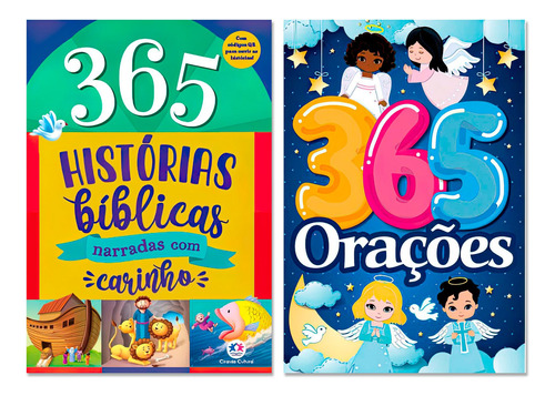 Kit Livros Infantis 365 Histórias Bíblicas + 365 Orações