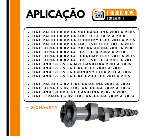 Comando De Valvula Fiat Uno 1.0 8v Mpi Fire Gas/flex 01-15