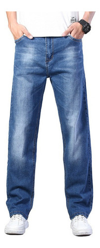 Jeans Sueltos Casuales Pierna Recta For Hombre Talla Grande