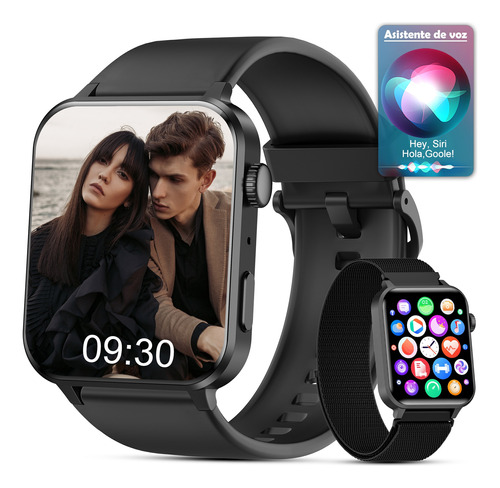 1.85'' Reloj Inteligente Hombre Smartwatch  Asistente De Voz