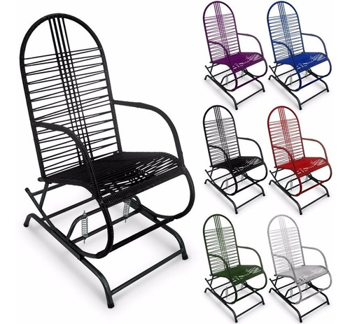 Imagem 1 de 7 de Cadeira De Balanço Varanda Área Cadeira De Fio Colorido