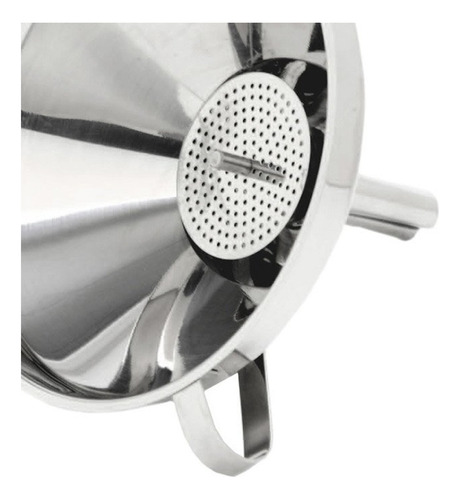 Embudo Con Colador Desmontable Acero Inoxidable 14 Cm